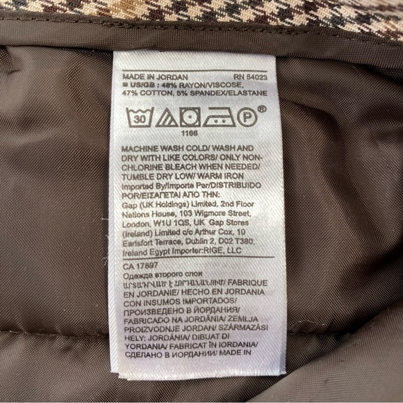 Banana Republic cropped skinny pants with stretch in brown plaid - Picture 12 of 12